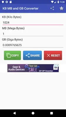 KB MB GB Conversion android App screenshot 0